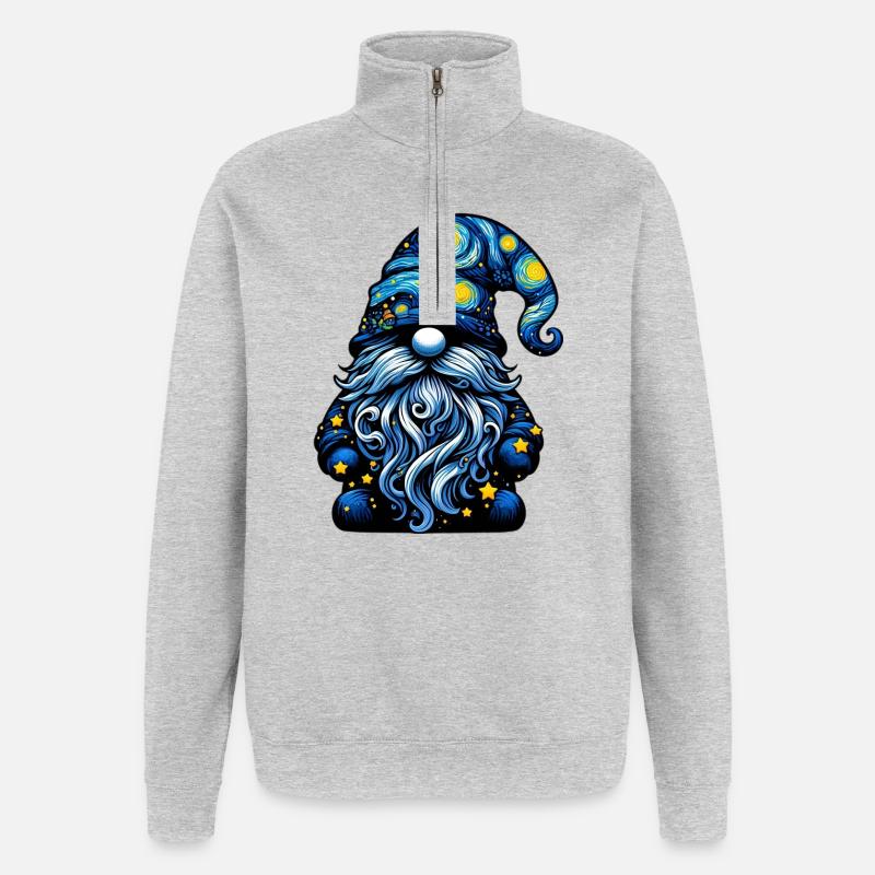 Gnom - Quarter-Zip-Sweatshirt - Grau meliert