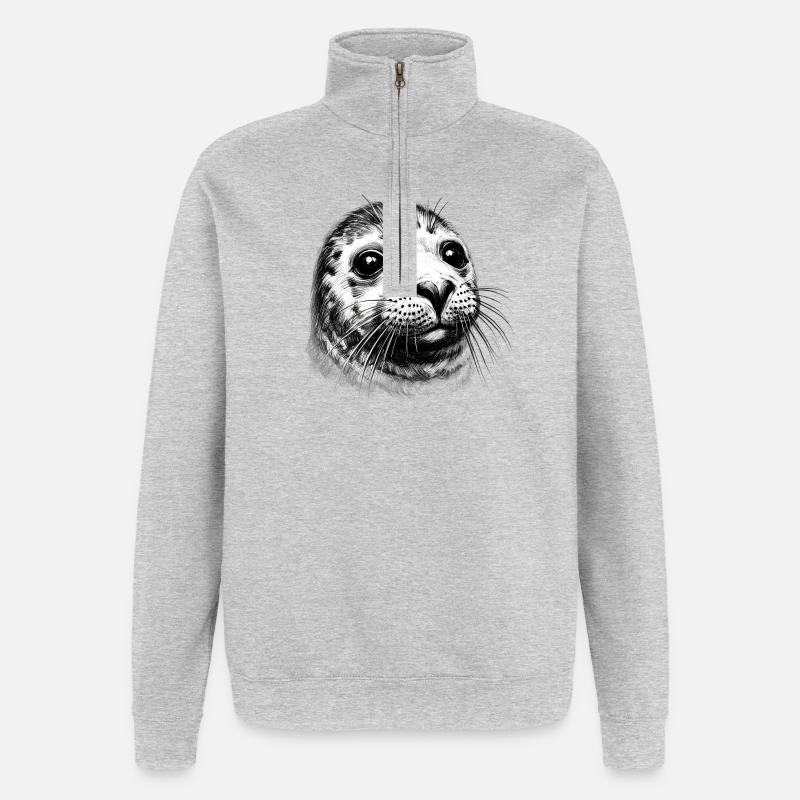 Siegel - Quarter-Zip-Sweatshirt - Grau meliert