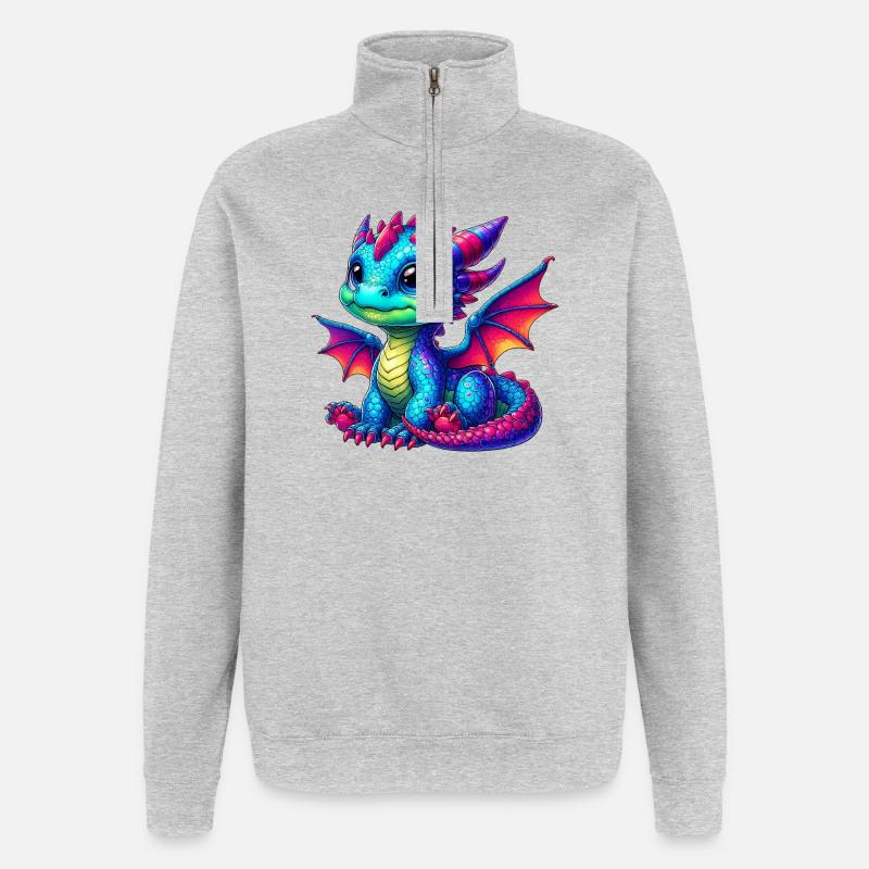 Dragon - Sweat à zip 1/4 - gris chiné