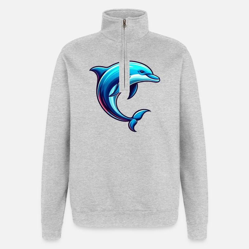 Dolphin - Quarter-Zip Sweatshirt - heather grey