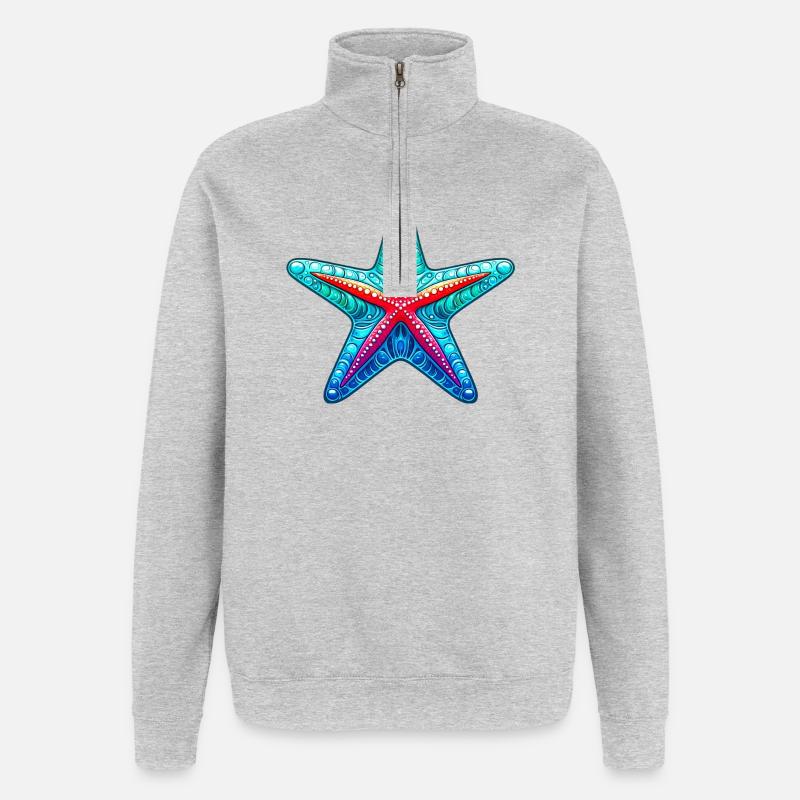 Seestern - Quarter-Zip-Sweatshirt - Grau meliert