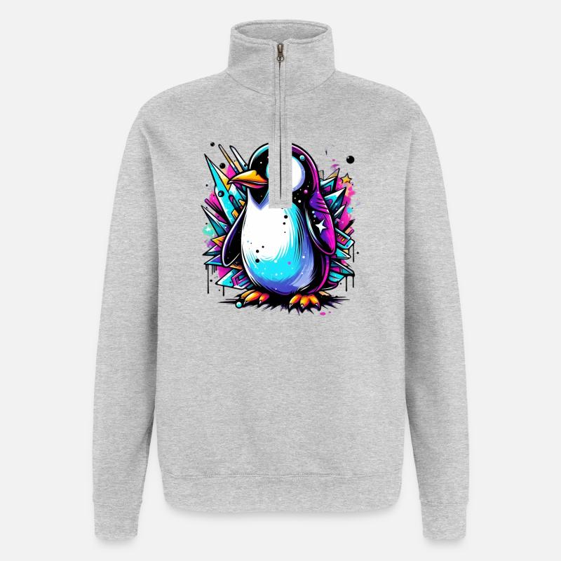 Penguin - Quarter-Zip Sweatshirt - heather grey