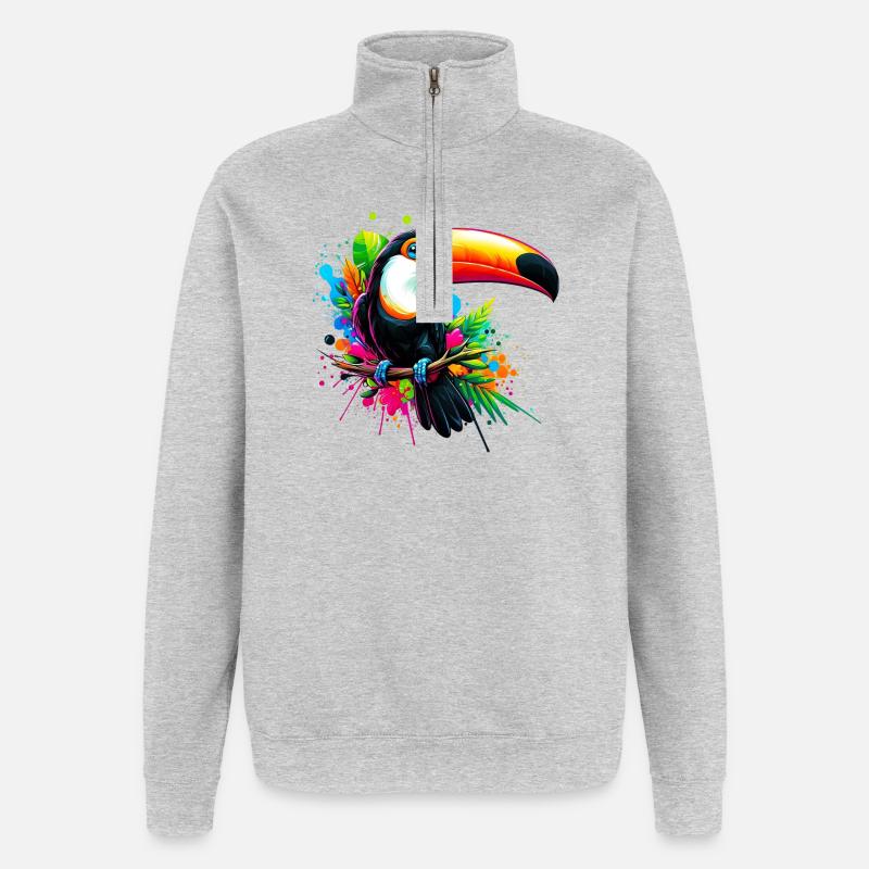 Tukan - Quarter-Zip-Sweatshirt - Grau meliert