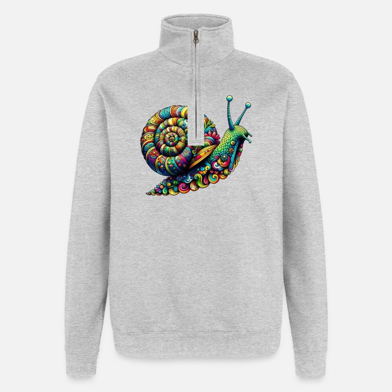 Schnecke - Quarter-Zip-Sweatshirt - Grau meliert