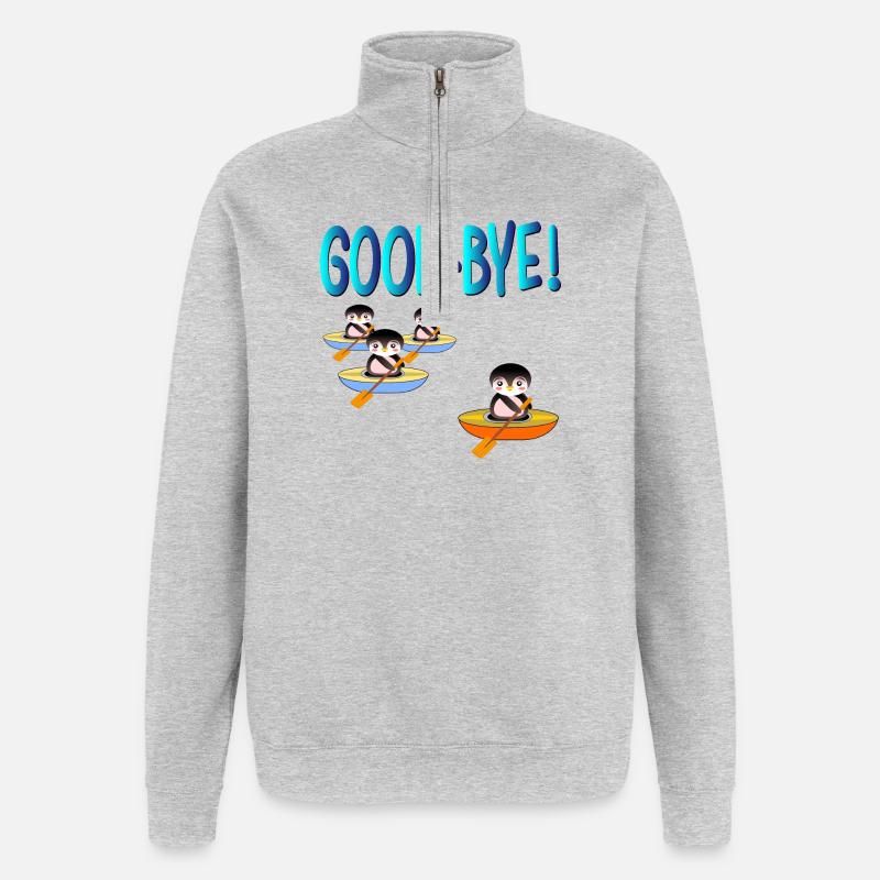GODD-BYE ABSCHIED - Quarter-Zip-Sweatshirt - Grau meliert