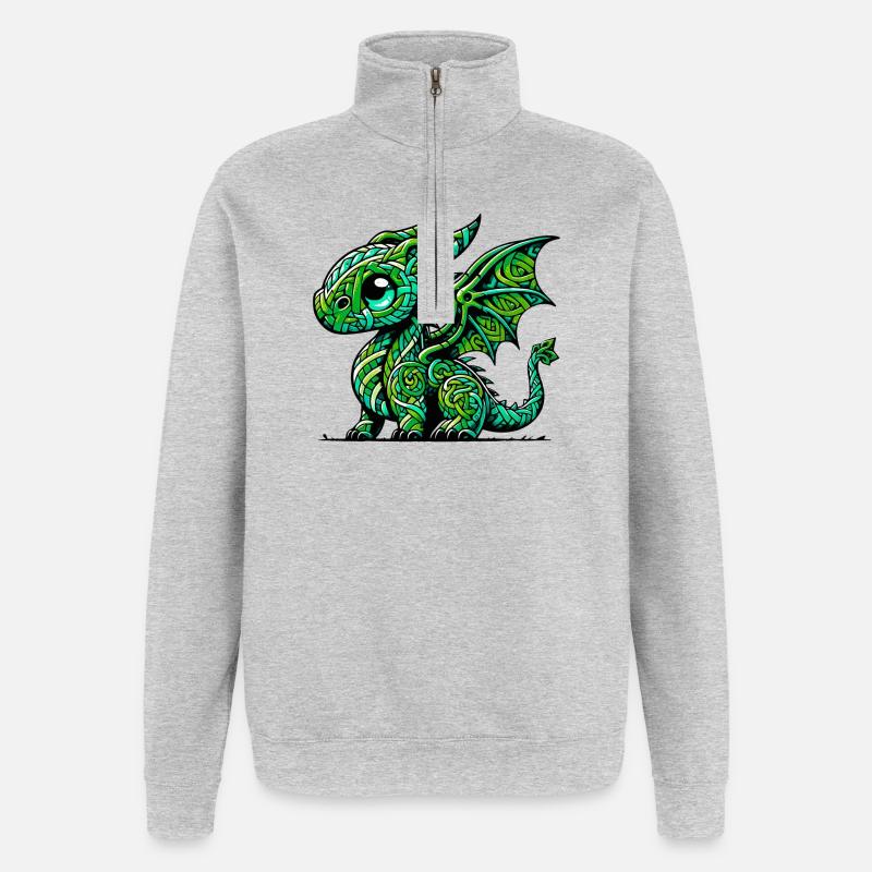Dragon - Sweat à zip 1/4 - gris chiné
