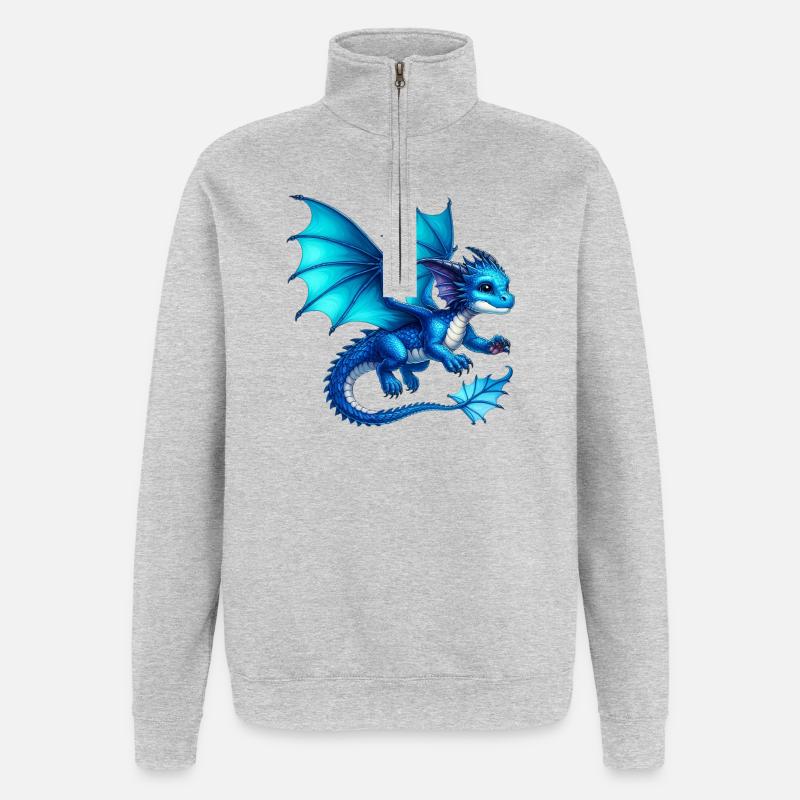 Dragon - Sweat à zip 1/4 - gris chiné