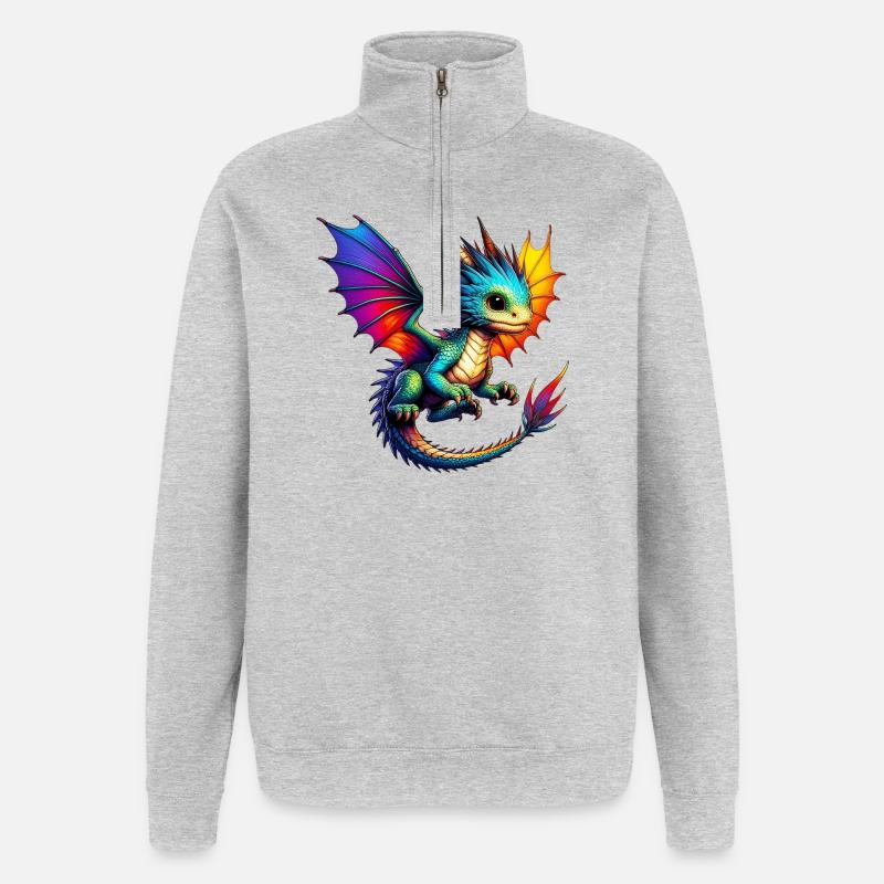 Dragon - Sweat à zip 1/4 - gris chiné