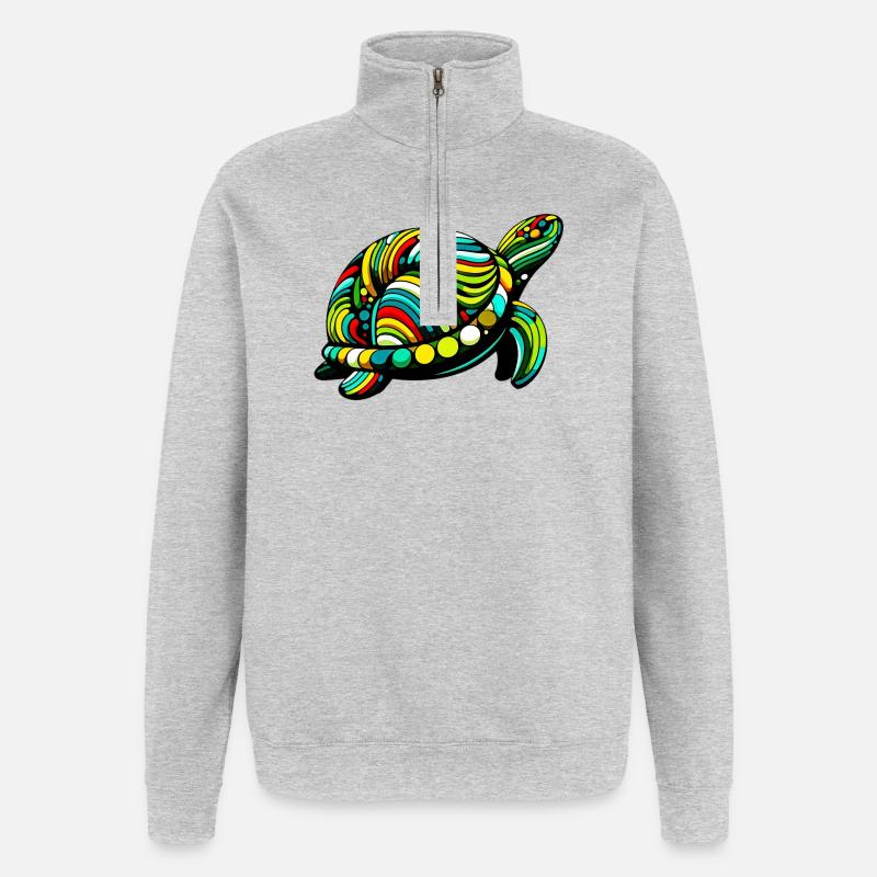 Schildkröte - Quarter-Zip-Sweatshirt - Grau meliert