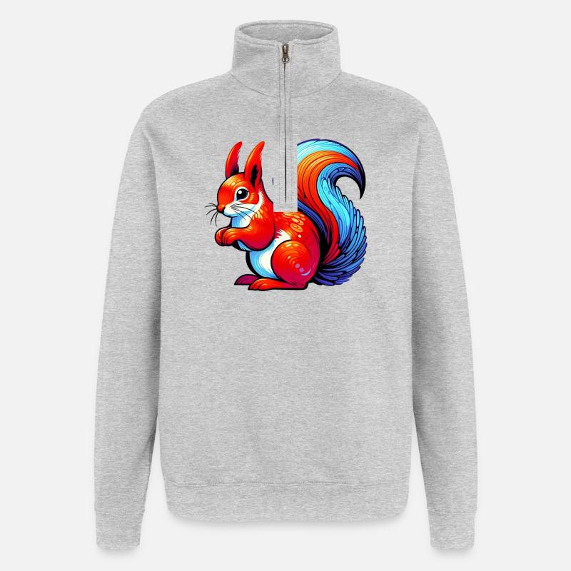 Squirrel - Quarter-Zip Sweatshirt - heather grey
