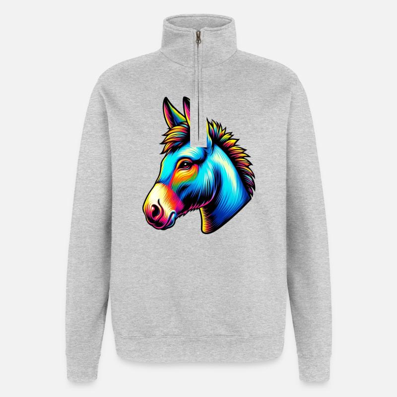 Donkey donkey pacifier mule - Quarter-Zip Sweatshirt - heather grey