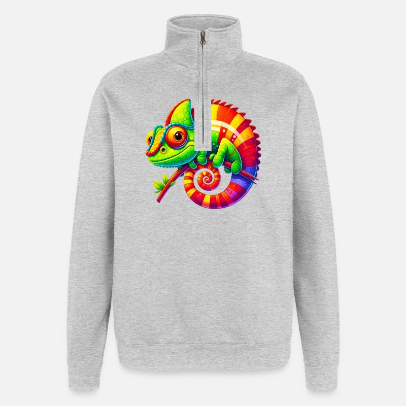 Chamäleon - Quarter-Zip-Sweatshirt - Grau meliert