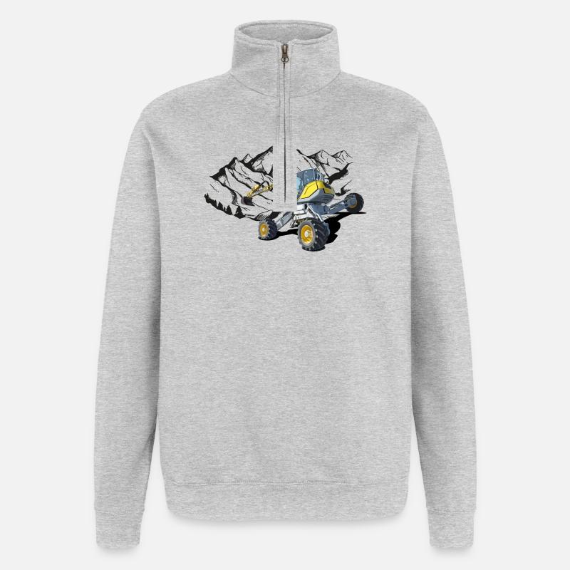 Pelle, pelle ambulante pour terrains difficiles - Sweat à zip 1/4 - gris chiné