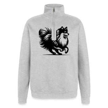 Spitz - Quarter-Zip-Sweatshirt - Grau meliert - Vorne - AI Model Female 172 light (172cm) & AI Model Male 178 dark (178cm)