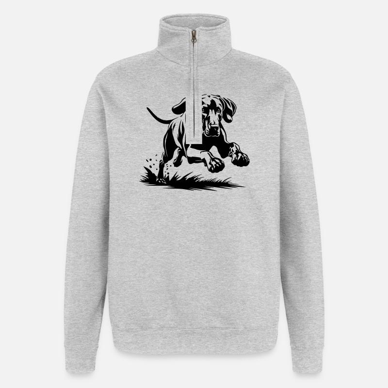 Weimaraner - Quarter-Zip Sweatshirt - heather grey