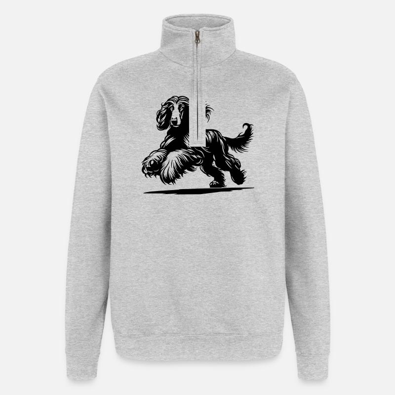 Afghane - Quarter-Zip-Sweatshirt - Grau meliert