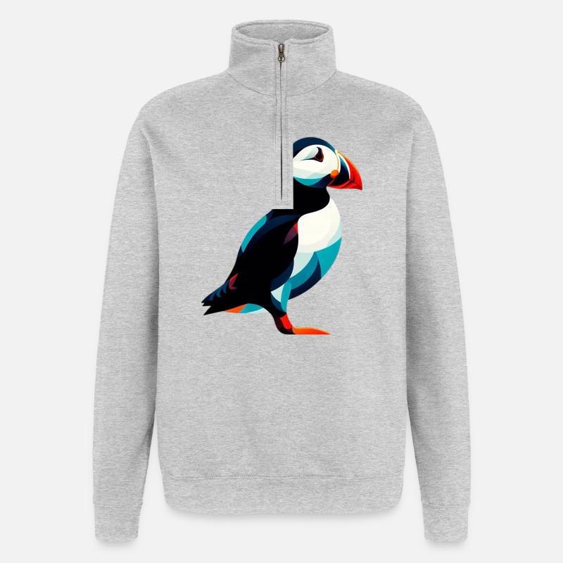 Papageitaucher - Quarter-Zip-Sweatshirt - Grau meliert