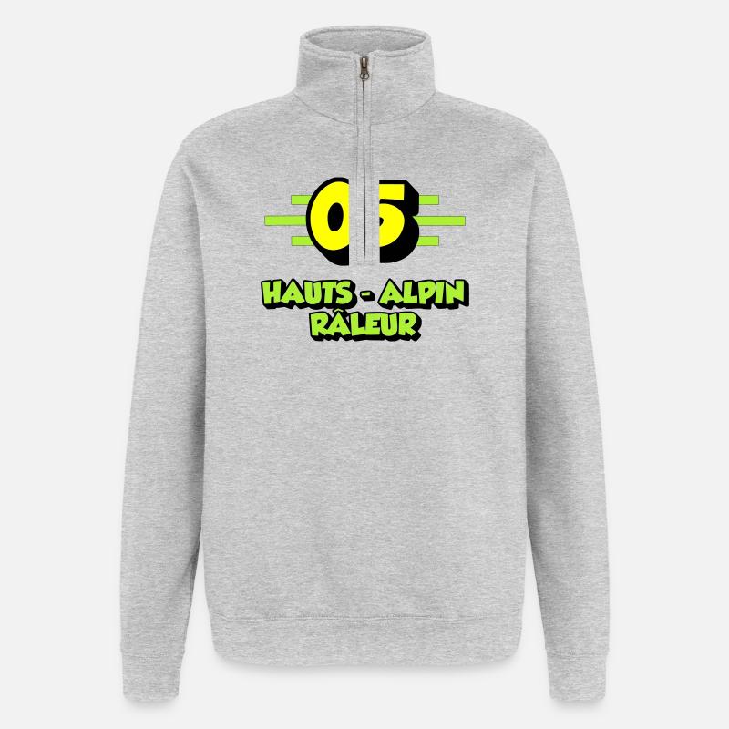 Hochalpiner Nörgler - Quarter-Zip-Sweatshirt - Grau meliert