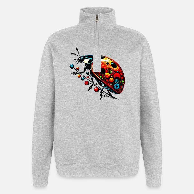 Ladybug - Quarter-Zip Sweatshirt - heather grey