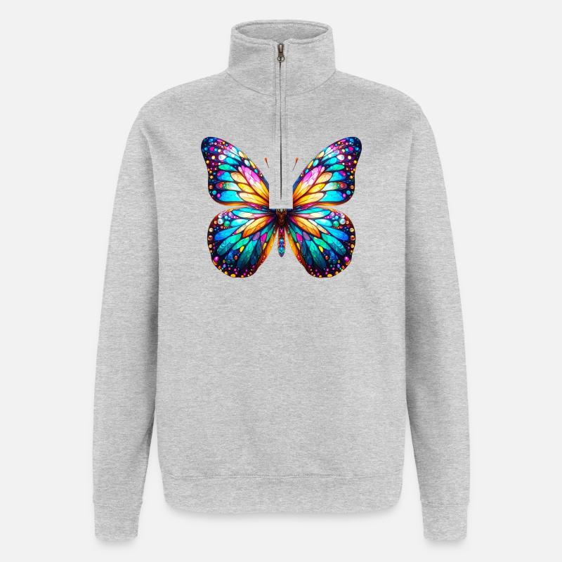 Butterfly - Quarter-Zip Sweatshirt - heather grey