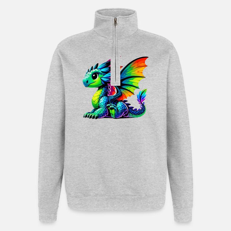 Dragon - Sweat à zip 1/4 - gris chiné