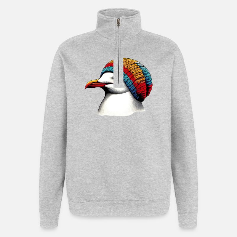 Möwe - Quarter-Zip-Sweatshirt - Grau meliert