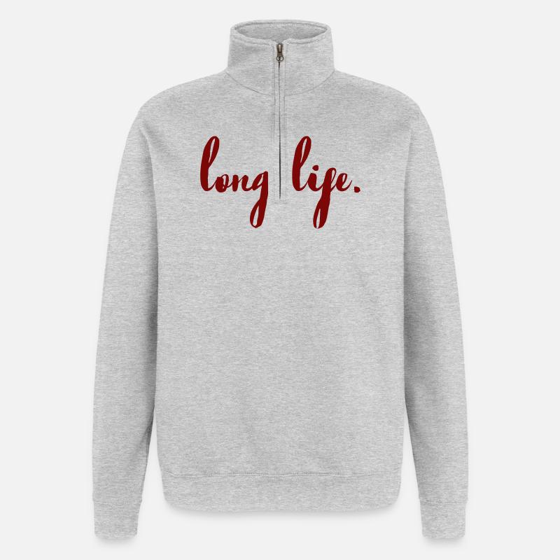 Scénario de longue durée - Sweat à zip 1/4 - gris chiné