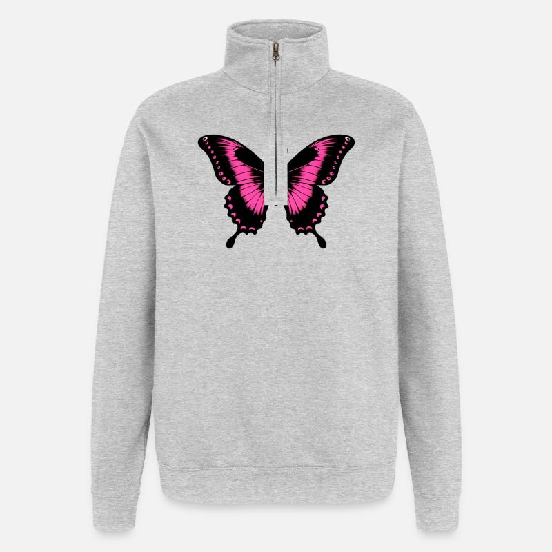 Butterfly - Quarter-Zip Sweatshirt - heather grey