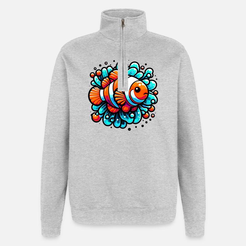 Clownfische - Quarter-Zip-Sweatshirt - Grau meliert