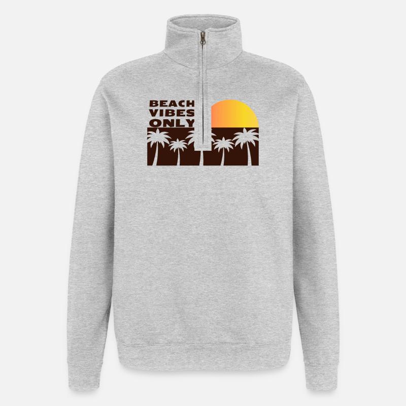 Nur Strandstimmung - Quarter-Zip-Sweatshirt - Grau meliert