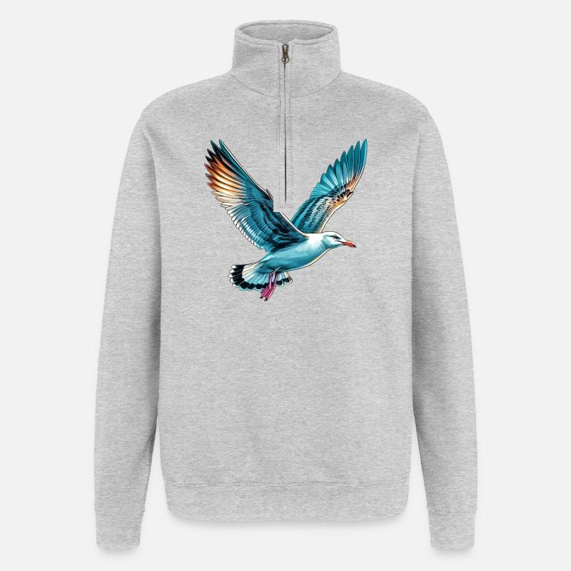 Möwe - Quarter-Zip-Sweatshirt - Grau meliert