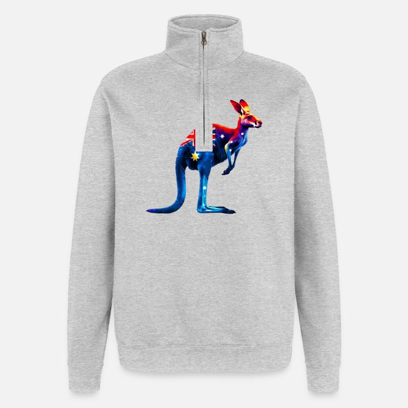 Känguru - Quarter-Zip-Sweatshirt - Grau meliert