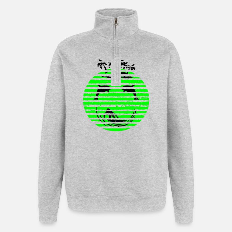 SMILEY Delfin - Quarter-Zip-Sweatshirt - Grau meliert