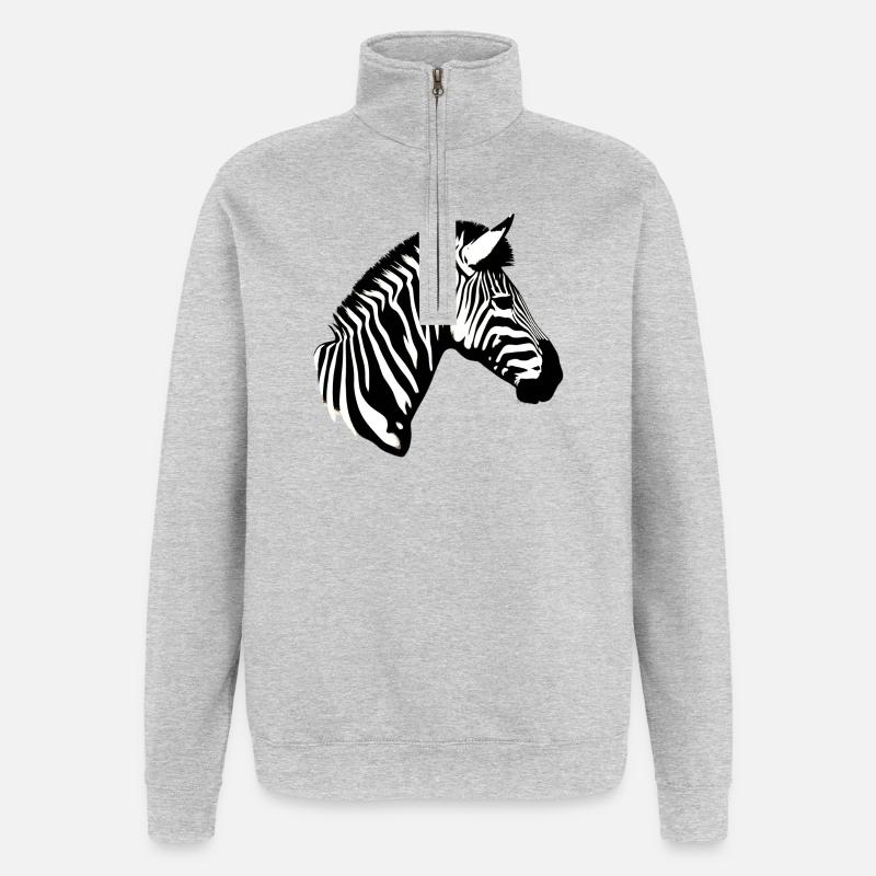 Zebra - Quarter-Zip Sweatshirt - heather grey