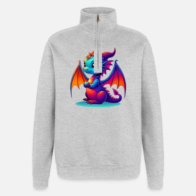 Drage - Sweatshirt med 1/4 lynlås - grå meleret