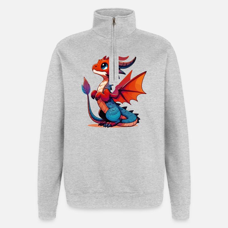 Dragon - Sweat à zip 1/4 - gris chiné