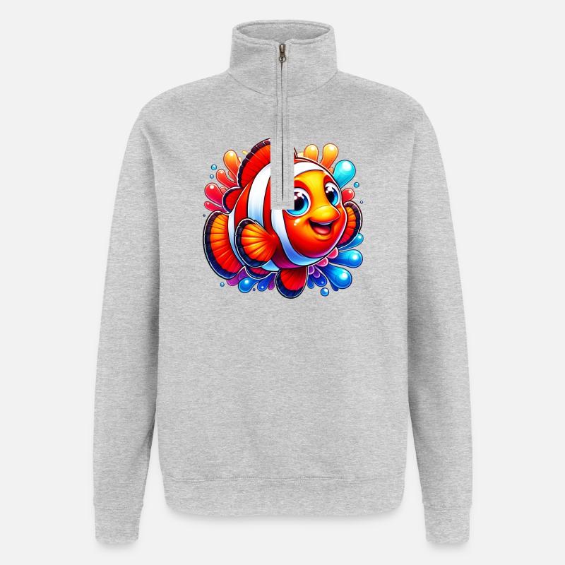 Clownfische - Quarter-Zip-Sweatshirt - Grau meliert