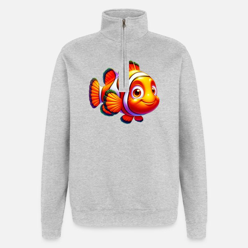 Clownfische - Quarter-Zip-Sweatshirt - Grau meliert