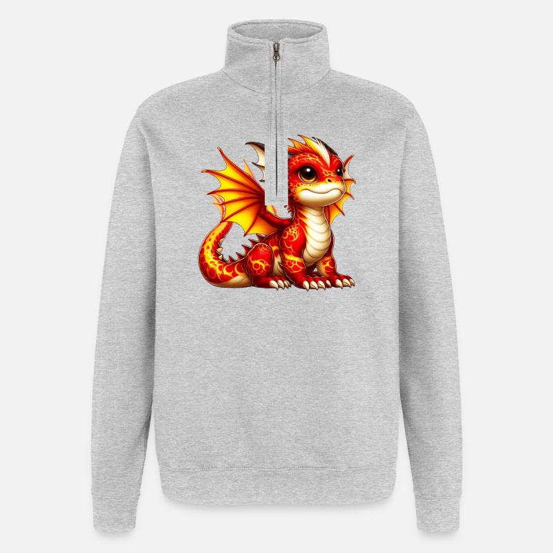 Dragon - Sweat à zip 1/4 - gris chiné