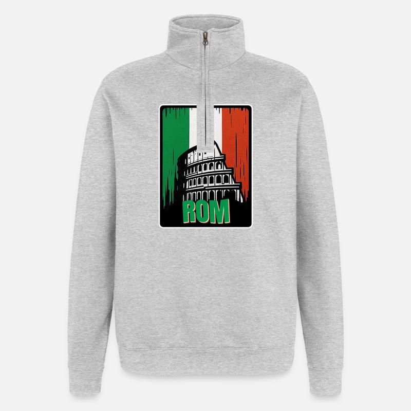 La Rome éternelle - Sweat à zip 1/4 - gris chiné