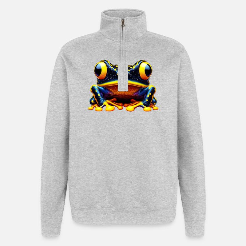 Frosch - Quarter-Zip-Sweatshirt - Grau meliert