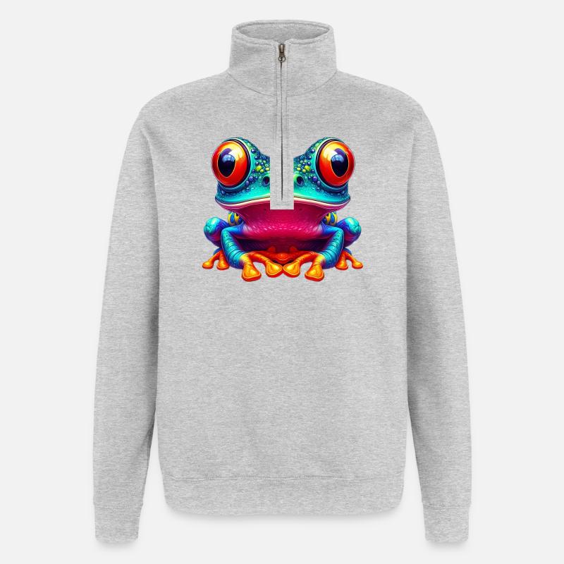 Frosch - Quarter-Zip-Sweatshirt - Grau meliert