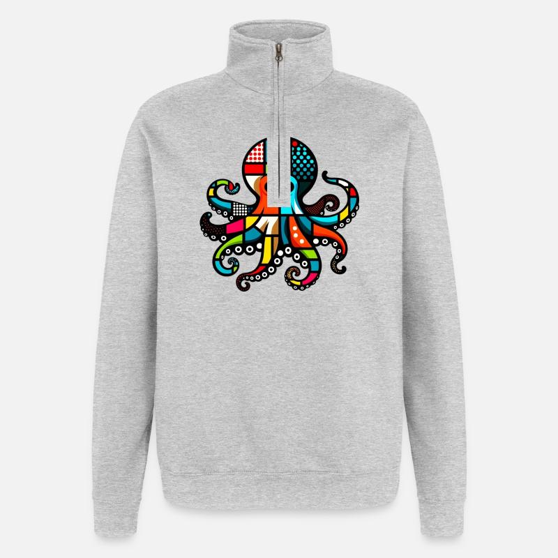 Octopus - Quarter-Zip Sweatshirt - heather grey