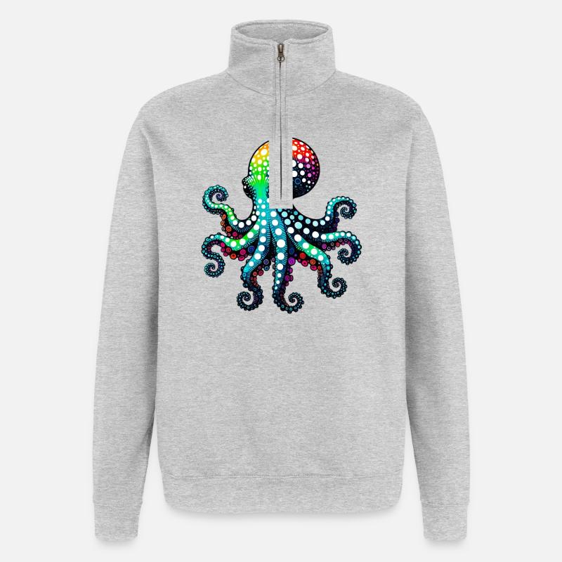 Octopus - Quarter-Zip Sweatshirt - heather grey
