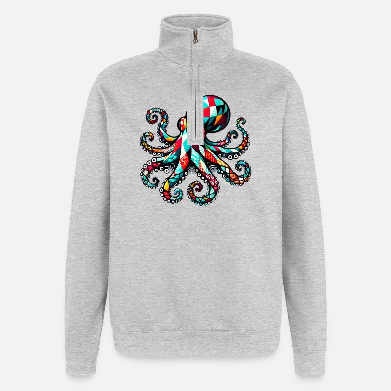 Octopus - Quarter-Zip Sweatshirt - heather grey