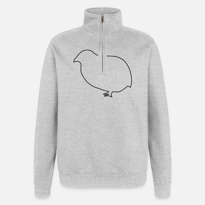 Caille - Sweat à zip 1/4 - gris chiné