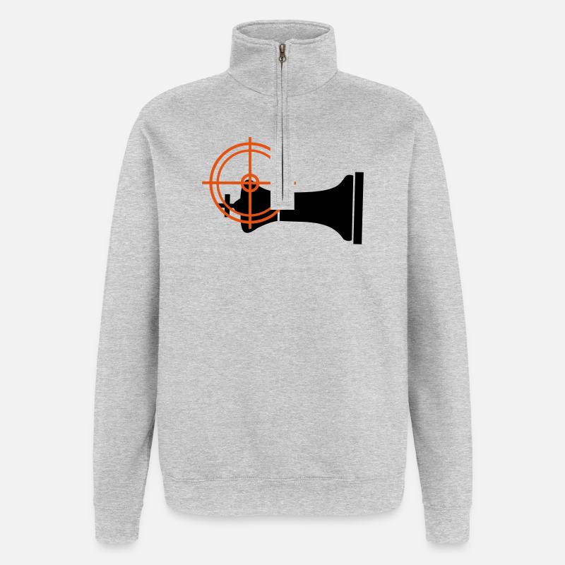 Schachmatt liegend - Quarter-Zip-Sweatshirt - Grau meliert