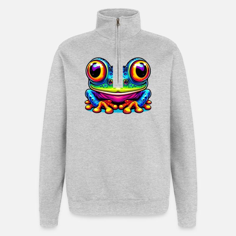 Frosch - Quarter-Zip-Sweatshirt - Grau meliert