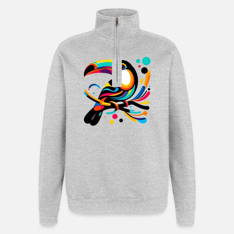 Tukan - Quarter-Zip-Sweatshirt - Grau meliert