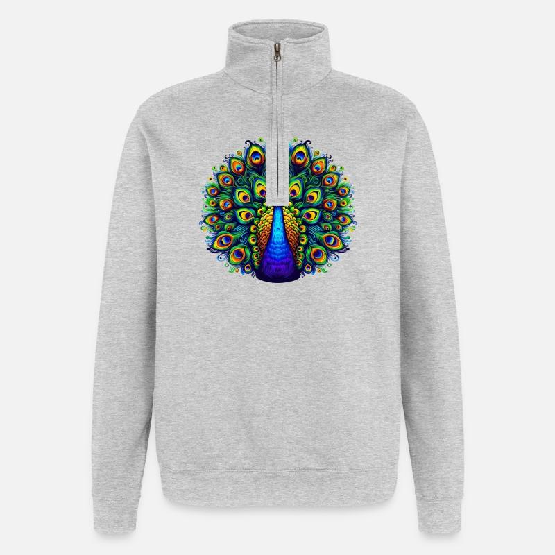 Pfau - Quarter-Zip-Sweatshirt - Grau meliert